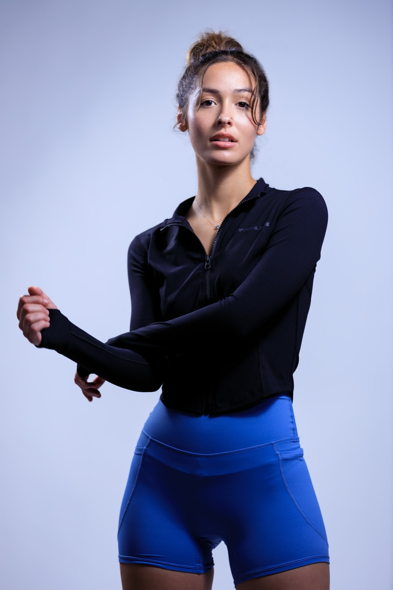 Commercial portrait showcasing premium fitness apparel