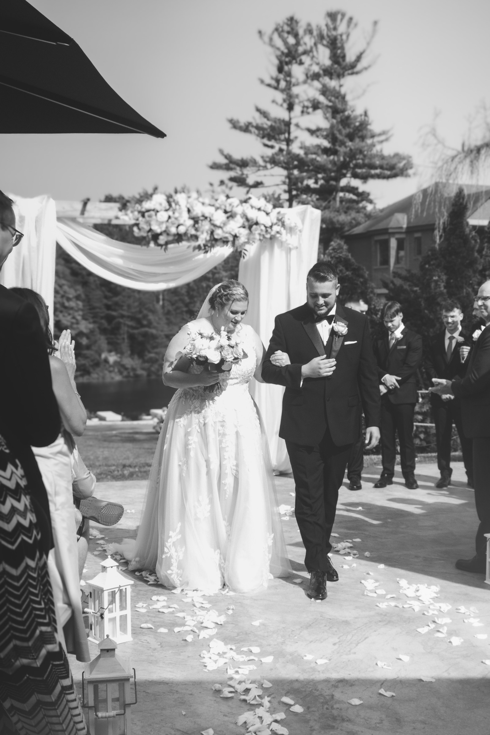 Wedding ceremony procession captured outdoors